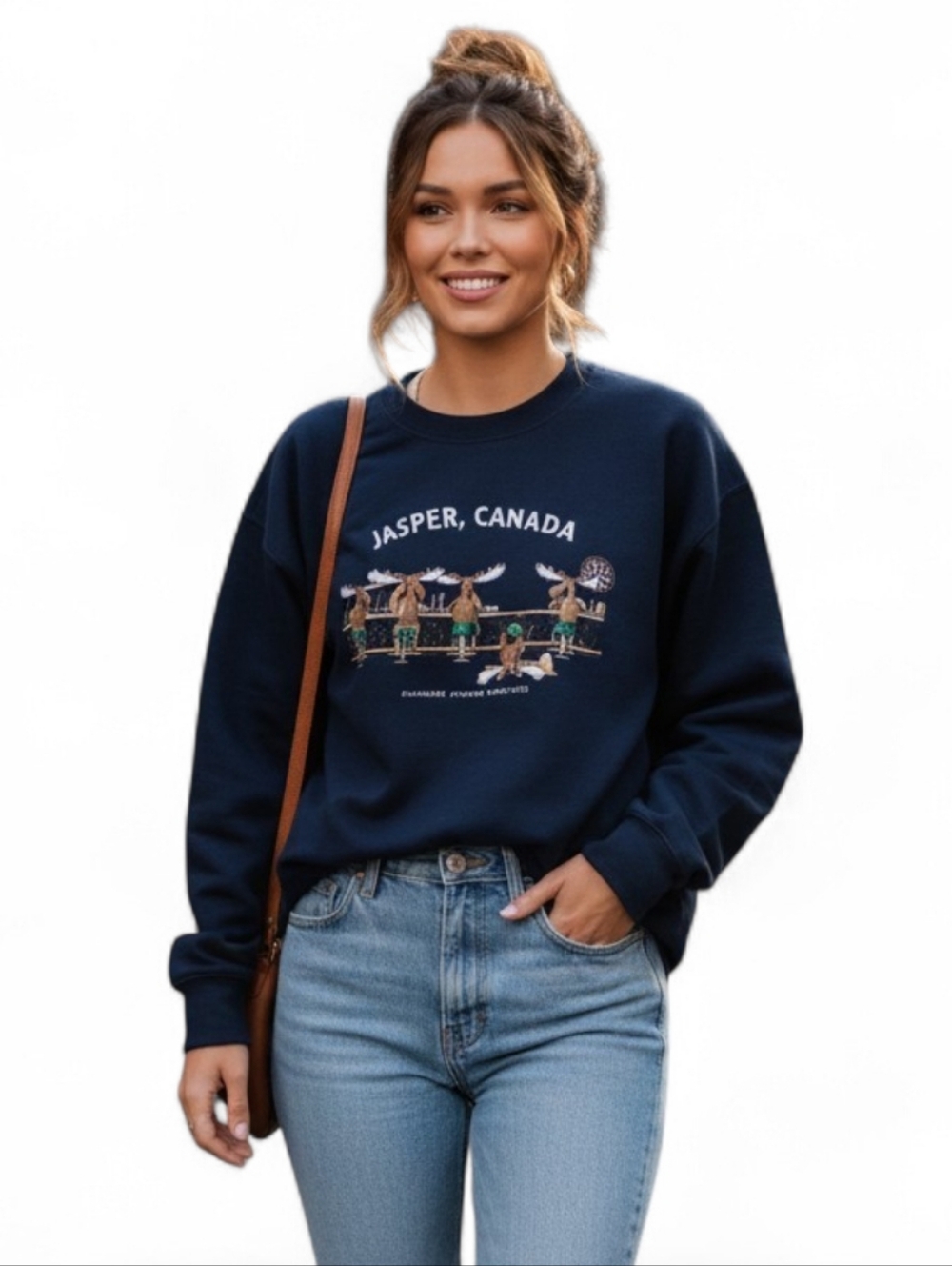 VTG Gildan Jasper Canada Moose Graphic Sweatshirt Cabincore SZ L